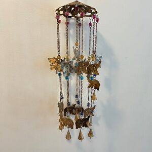 Brass and Bead Elephant mobile